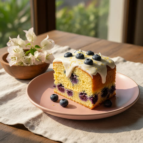 Torta de arándanos y limón
