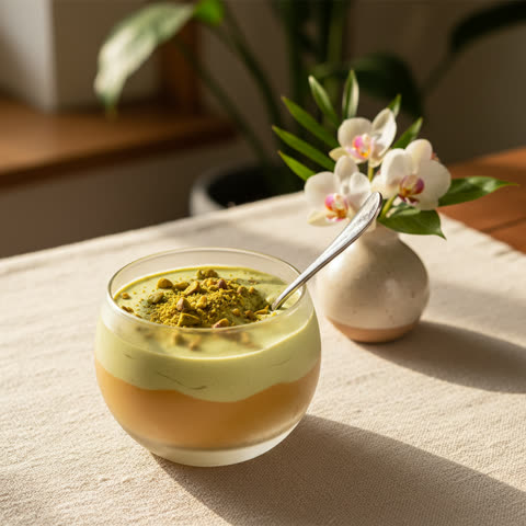 Pistacho con lúcuma