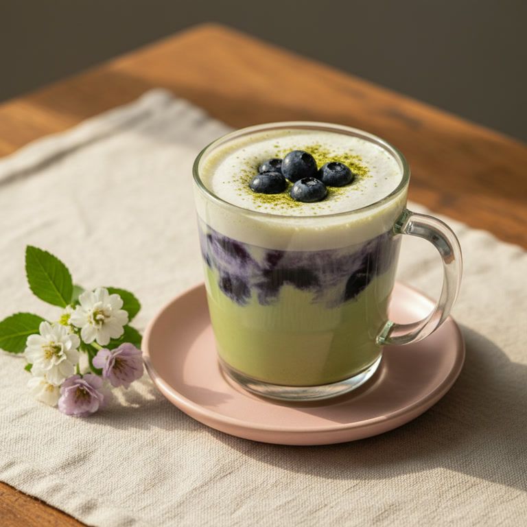 Blueberry Matcha Latte