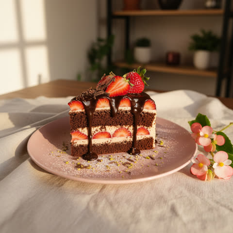 Torta romántica (fresas y chocolate)